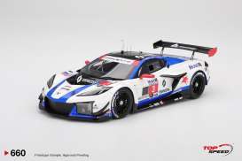 Chevrolet  - Corvette Z06 2025 white/blue/red - 1:18 - Top Speed - TS0660 - TS0660 | Toms Modelautos