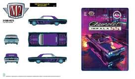 Chevrolet  - Impala SS 409 1964 purple/black - 1:64 - M2 Machines - 31500HS75 - M2-31500HS75 | Toms Modelautos