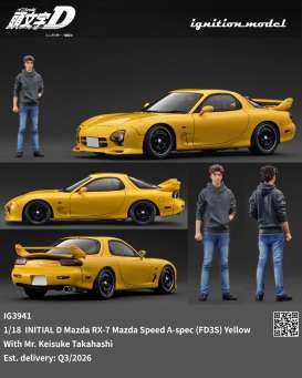 Mazda  - RX-7 yellow - 1:18 - Ignition - IG3941 - IG3941 | Toms Modelautos