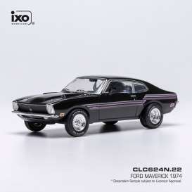 Ford  - Maverick 1974 black - 1:43 - IXO Models - ixoCLC624 | Toms Modelautos