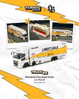 Mitsubishi  - Fuso white/yellow - 1:64 - Tarmac - T64T-TL001-LBY - TC-T64T-TL001-LBY | Toms Modelautos