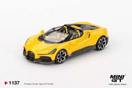 Bugatti  - W16 2023 yellow - 1:64 - Mini GT - MGT01137-BL - MGT01137BL | Toms Modelautos