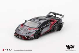 Lamborghini  - Huracan 2025 grey/red - 1:64 - Mini GT - MGT01177-BL - MGT01177-BL | Toms Modelautos