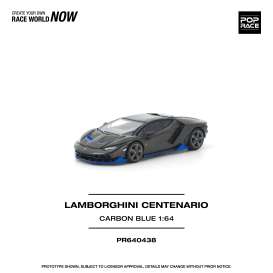Lamborghini  - Centenario carbon/blue - 1:64 - Pop Race Limited - PR640438 - PR640438 | Toms Modelautos