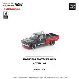 Datsun  - Pandem 620 red/black - 1:64 - Pop Race Limited - PR640314 - PR640314 | Toms Modelautos