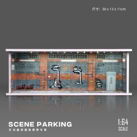 diorama Accessoires - Old factory parking lot various - 1:64 - Black Box Diorama - KW384-C - KW384-C | Toms Modelautos