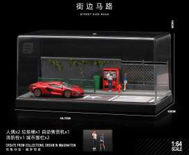 diorama Accessoires - Street side 05 with figure various - 1:64 - Black Box Diorama - SCJ-82005-A - SCJ-82005-A | Toms Modelautos