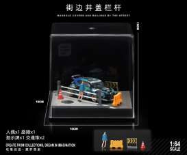 diorama Accessoires - Street 14 with figure and acce various - 1:64 - Black Box Diorama - SCJ-82014-A - SCJ-82014-A | Toms Modelautos