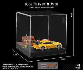 diorama Accessoires - Street 15 with figure and acce various - 1:64 - Black Box Diorama - SCJ-82015-A - SCJ-82015-A | Toms Modelautos