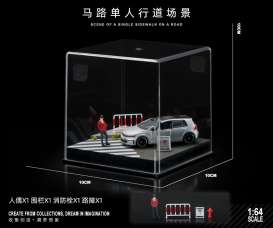 diorama Accessoires - Street 16 with figure and acce various - 1:64 - Black Box Diorama - SCJ-82016-A - SCJ-82016-A | Toms Modelautos