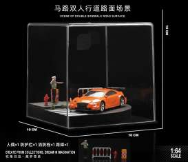diorama Accessoires - Street 17 with figure and acce various - 1:64 - Black Box Diorama - SCJ-82017-A - SCJ-82017-A | Toms Modelautos