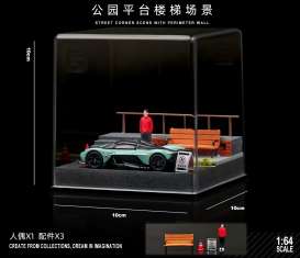 diorama Accessoires - Street 19 with figure and acce various - 1:64 - Black Box Diorama - SCJ-82019-A - SCJ-82019-A | Toms Modelautos
