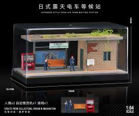 diorama Accessoires - Japan station with figure and  various - 1:64 - Black Box Diorama - SCJ-82009-A - SCJ-82009-A | Toms Modelautos