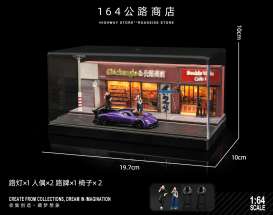diorama Accessoires - Street 12 with figure and acce various - 1:64 - Black Box Diorama - SCJ-82012-A - SCJ-82012-A | Toms Modelautos