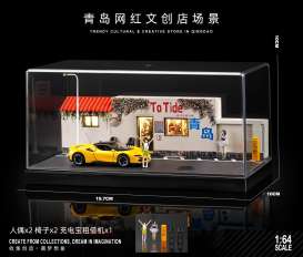 diorama Accessoires - Street 21 with figure and acce various - 1:64 - Black Box Diorama - SCJ-82021-A - SCJ-82021-A | Toms Modelautos