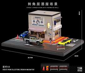 diorama Accessoires - Street corner restaurant various - 1:64 - Black Box Diorama - SCJ-82039 - SCJ-82039 | Toms Modelautos