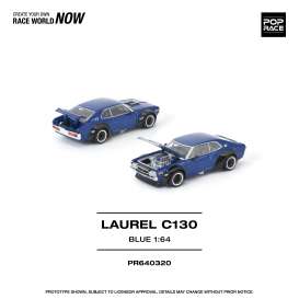 Nissan  - Laurel C 130 blue - 1:64 - Pop Race Limited - PR640320 - PR640320 | Toms Modelautos
