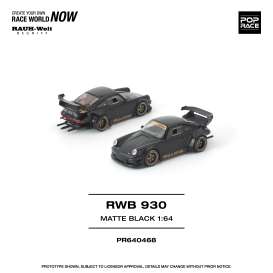 Porsche  - RWB 930 black - 1:64 - Pop Race Limited - PR640468 - PR640468 | Toms Modelautos