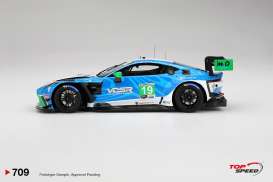 Aston Martin  - Vantage 2025 white/blue - 1:18 - Top Speed - TS0709 - TS0709 | Toms Modelautos