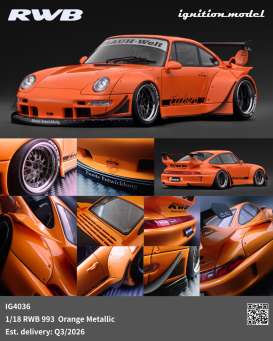 Porsche  - RWB 993 orange - 1:18 - Ignition - IG4036 - IG4036 | Toms Modelautos