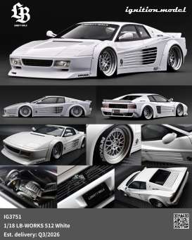 Ferrari  - LB-WORKS 512  white - 1:18 - Ignition - IG3751 - IG3751 | Toms Modelautos