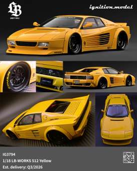 Ferrari  - LB-WORKS 512 yellow - 1:18 - Ignition - IG3794 - IG3794 | Toms Modelautos