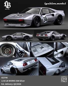 Ferrari  - LB-WORKS 308 silver - 1:18 - Ignition - IG3746 - IG3746 | Toms Modelautos