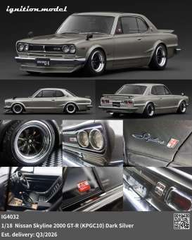 Nissan  - Skyline 2000 GT-R dark silver - 1:18 - Ignition - IG4032 - IG4032 | Toms Modelautos