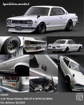 Nissan  - Skyline 2000 GT-R white - 1:18 - Ignition - IG4034 - IG4034 | Toms Modelautos