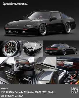 Nissan  - Fairlady Z 2-Seater 300ZR (Z31 black - 1:18 - Ignition - IG3896 - IG3896 | Toms Modelautos