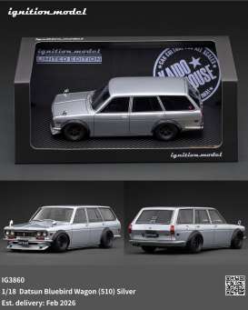 Datsun  - Bluebird Wagon (510)  silver - 1:18 - Ignition - IG3860 - IG3860 | Toms Modelautos