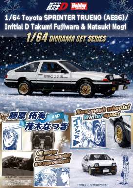 Toyota  - Sprinter Trueno (AE86) white/black - 1:64 - Hobby Japan - HJDMD001F - HJDMD001F | Toms Modelautos
