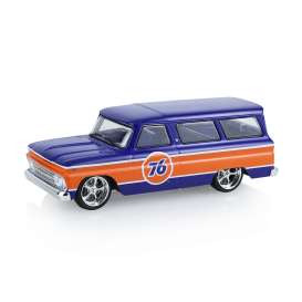 Chevrolet  - Suburban 1966 blue//orange - 1:43 - GreenLight - 86655 - gl86655 | Toms Modelautos