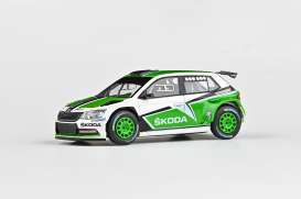 Skoda  - Fabia III R5 2015 white/green - 1:43 - Abrex - 143XAB-605T1eg - ab143XAB-605T1eg | Toms Modelautos