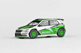 Skoda  - Fabia III R5 2015 white/green - 1:43 - Abrex - 143XAB-605T2eg - ab143XAB-605T2eg | Toms Modelautos