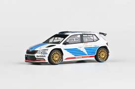 Skoda  - Fabia III R5 2015 white/blue/red - 1:43 - Abrex - 143XAB-605T4e - ab143XAB-605T4e | Toms Modelautos