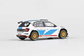 Skoda  - Fabia III R5 2015 white/blue/red - 1:43 - Abrex - 143XAB-605T4e - ab143XAB-605T4e | Toms Modelautos