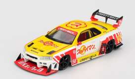Nissan Corvette - GTR R34 2025 yellow/white/red - 1:64 - Mini GT - MGT01204-R - MGT01204R | Toms Modelautos