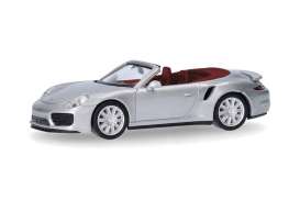 Porsche  - 911 Turbo Cabrio silver - 1:87 - Herpa - H038928-003 - herpa038928-003 | Toms Modelautos