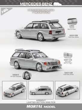 Mercedes Benz  - S124 silver - 1:64 - Mortal Model - MT-007 - MT-007 | Toms Modelautos