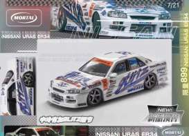 Nissan  - ER34 2004 white/blue/orange - 1:64 - Mortal Model - MT-010 - MT-010 | Toms Modelautos