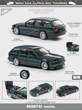 BMW  - E34 Touring green - 1:64 - Mortal Model - MT-015 - MT-015 | Toms Modelautos