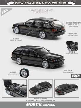 BMW  - E34 Touring black - 1:64 - Mortal Model - MT-016 - MT-016 | Toms Modelautos