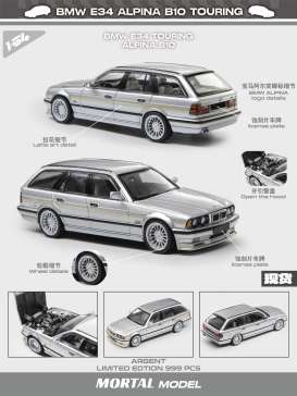 BMW  - E34 Touring silver - 1:64 - Mortal Model - MT-017 - MT-017 | Toms Modelautos