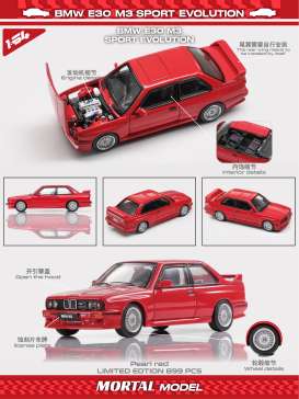 BMW  - E30 M3 red - 1:64 - Mortal Model - MT-019 - MT-019 | Toms Modelautos