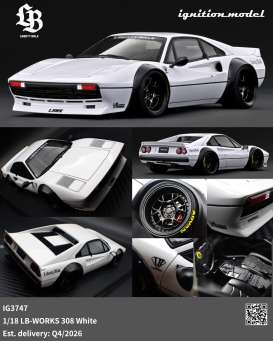 Ferrari  - LB-WORKS 308  white - 1:18 - Ignition - IG3747 - IG3747 | Toms Modelautos