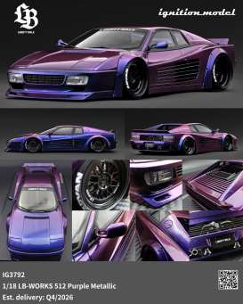 Ferrari  - LB-WORKS 512 purple - 1:18 - Ignition - IG3792 - IG3792 | Toms Modelautos