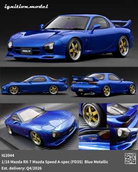 Mazda  - RX-7 blue - 1:18 - Ignition - IG3944 - IG3944 | Toms Modelautos
