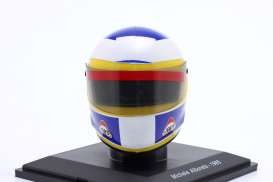 Helmet  - 1985 white/blue/yellow - 1:5 - Magazine Models - HELFE09 - HELFE09 | Toms Modelautos