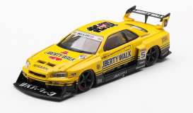 Nissan  - GTR (R34) 2025 yellow - 1:64 - Mini GT - MGT01182-R - MGT01182R | Toms Modelautos